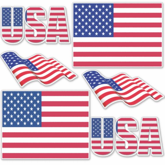 US National Flag Contour Sticker (Voorkant)
