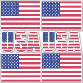 US National Flag Contour Sticker