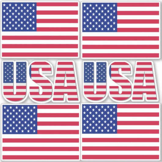 US National Flag Contour Sticker (Voorkant)