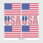 US National Flag Contour Sticker (Vel)