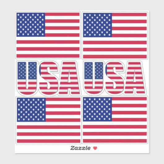 US National Flag Contour Sticker (Vel)