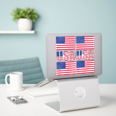 US National Flag Contour Sticker (Laptop op bureau)