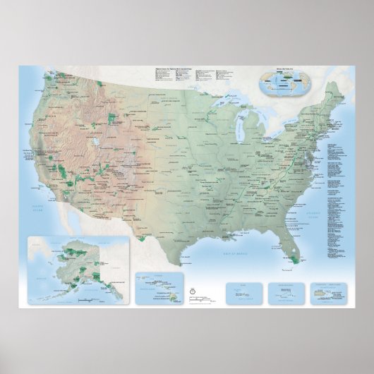 US National Parks map poster (Voorkant)