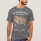 US National Parks Map Preserve bescherm wandelwand T-shirt (Voorkant)