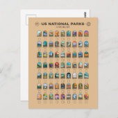 US National Parks of America Checklist  Briefkaart (Voorkant / Achterkant)
