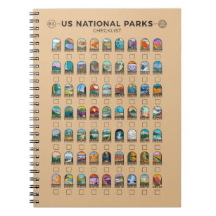 US National Parks of America Checklist  Notitieboek