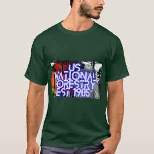 US Nationale Bosbouw Opgericht 1905 Pop Art Boswac T-shirt