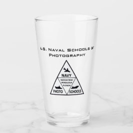 US Naval School of Photography Glass Tumbler B&W