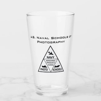 US Naval School of Photography Glass Tumbler B&W