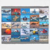 US NAVAL VLIEGTUIG "MONTAGE" FLEECE DEKEN (Voorkant (Horizontaal))