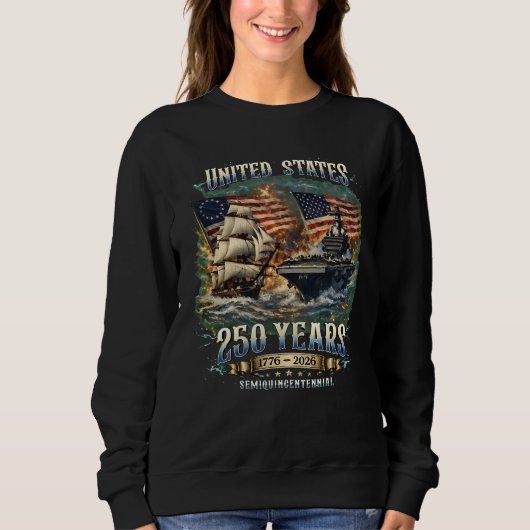 US Navy 250 Jaar 1776-2026 Eagle Ship Carrier Trui (Voorkant)