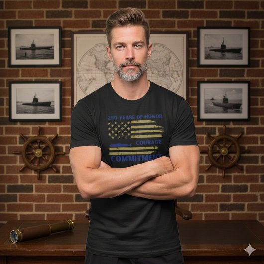 US Navy 250th Anniversary Submarine Honor T-Shirt