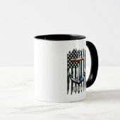  US Navy Anchor en Vlag Patriottische Vibes Mok (Voorkant rechts)