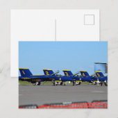 US Navy Blue Angels Jets opgesteld op luchthaven A Briefkaart (Voorkant / Achterkant)