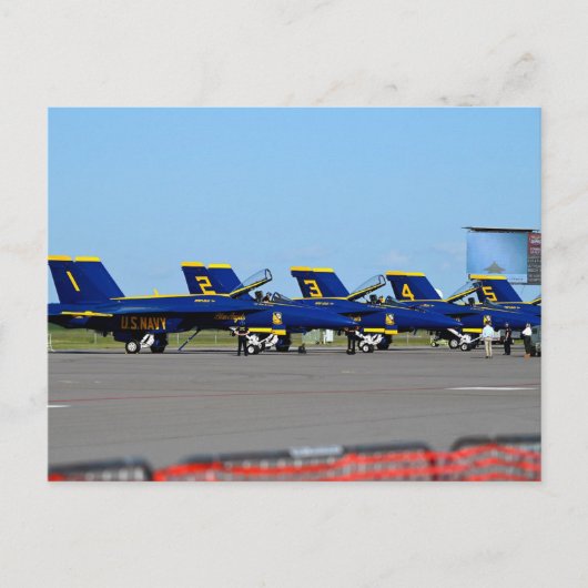 US Navy Blue Angels Jets opgesteld op luchthaven A Briefkaart (Voorkant)