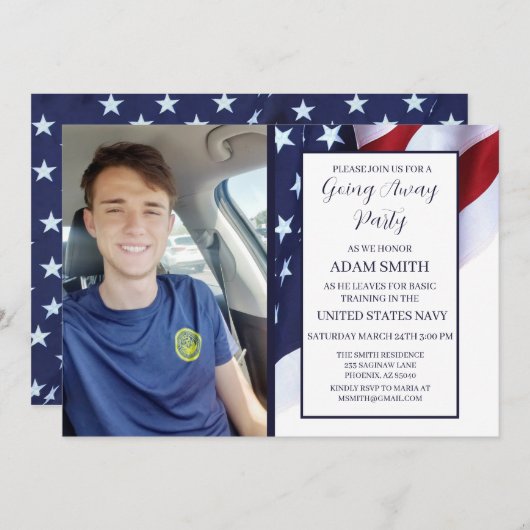 US Navy Bootcamp gaat weg van uitnodiging (Voorkant / Achterkant)