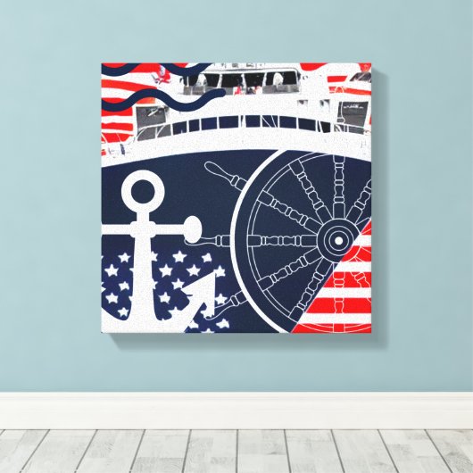 US Navy Canvas Afdruk (Insitu (Houten vloer))