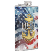 US Navy Chief Flask, E7 Pinning Gift Heupfles (Rechts)