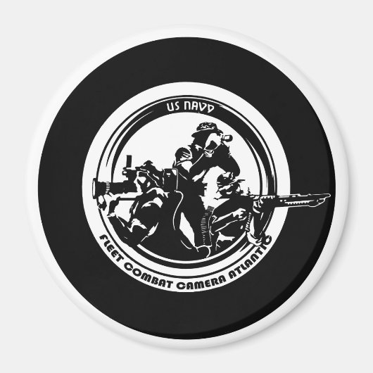 US NAVY COMBAT CAMERA ATLANTIC 4-inch magneet (Voorkant)