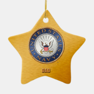US Navy Dad Ceramic Ornament
