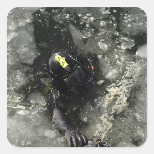 US Navy Diver Vierkante Sticker (Voorkant)