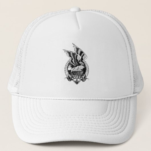 US Navy eagle embleem roze Trucker Pet (Voorkant)