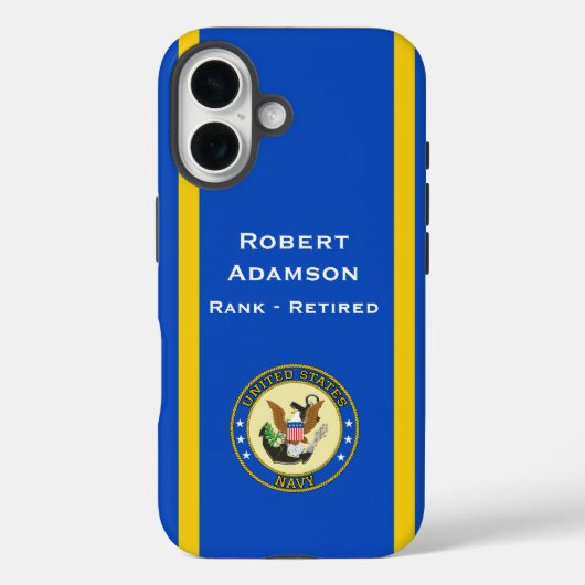 US Navy embleem en kleuren personaliseren Case-Mate iPhone Case (Achterkant)