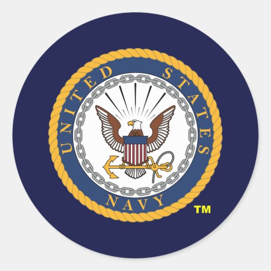 US Navy Embleem Ronde Sticker (Voorkant)