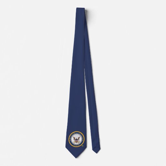 US Navy Emblem Blauw Stropdas (Voorkant)