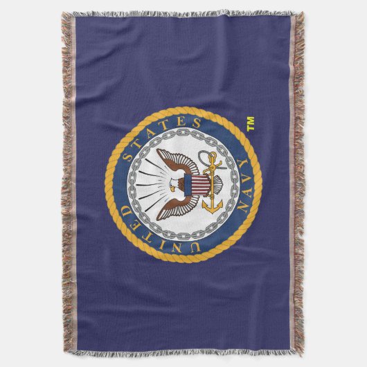 US Navy Emblem Deken (Voorkant Verticaal)