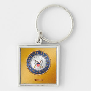 US Navy Family Premium Square Sleutelhanger
