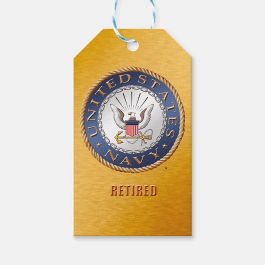 US Navy Gepensioneerd Gift Label Cadeaulabel (Voorkant)