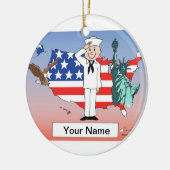 US Navy - Mannelijk Keramisch Ornament (Links)