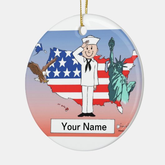 US Navy - Mannelijk Keramisch Ornament (Links)
