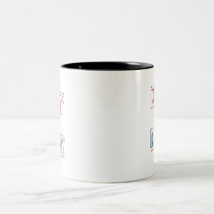 US Navy Modern Rood Wit en Blauw Vibes Tweekleurige Koffiemok