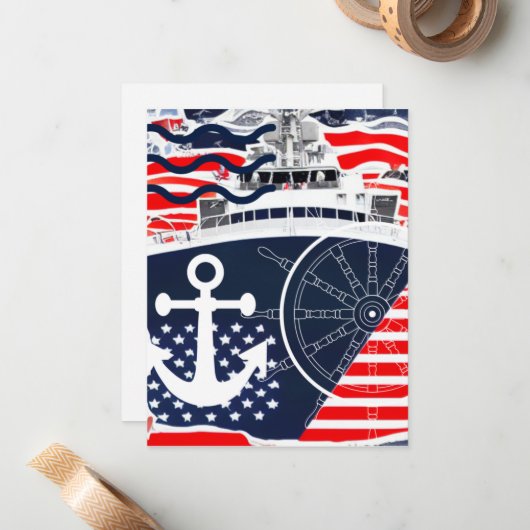 US Navy Notitiekaartje (Voorkant / Achterkant in situ)