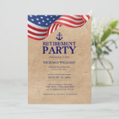 US Navy Pensioen Anker Roestig Vlag Militaire Kaart (Staand voorkant)