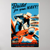US Navy Poster - Bouw voor uw marine (Voorkant)