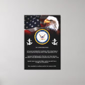 US Navy SAILORS Creed Canvas Afdruk (Voorkant)