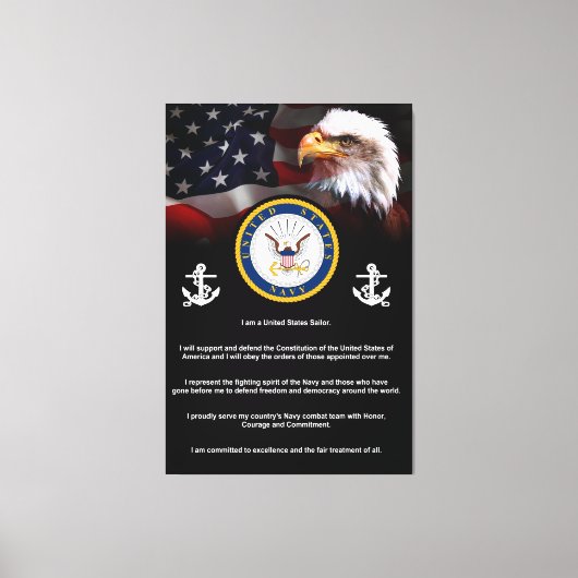 US Navy SAILORS Creed Canvas Afdruk (Voorkant)