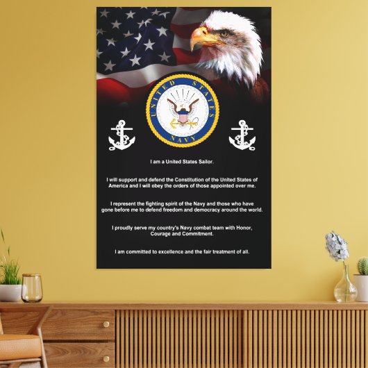 US Navy SAILORS Creed Canvas Afdruk (Insitu (Woonkamer))
