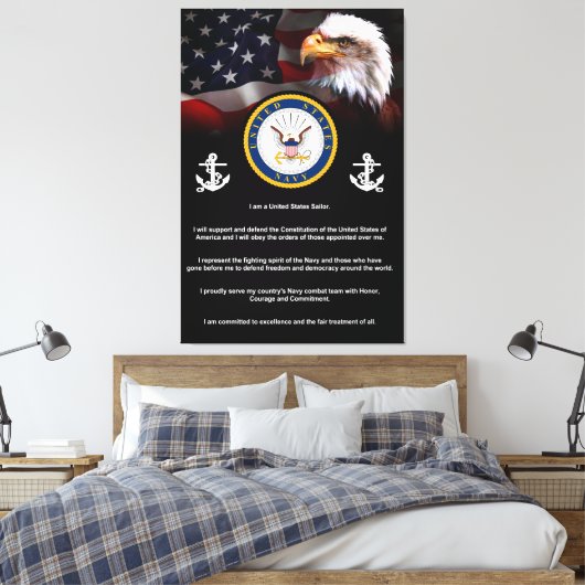 US Navy SAILORS Creed Canvas Afdruk (Insitu (Slaapkamer))
