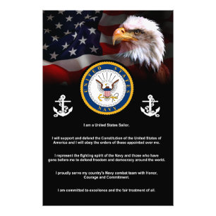 US Navy SAILORS Creed Foto Afdruk