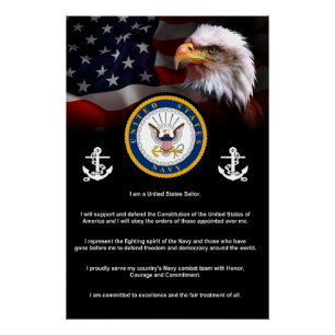 US Navy SAILORS Creed Perfect Poster