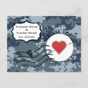 US Navy Save the Date and Heart Aankondigingskaart