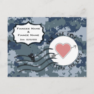 US Navy Save the Date and Heart Aankondigingskaart
