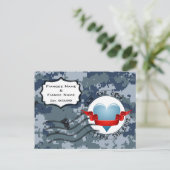 US Navy Save the Date and Heart Aankondigingskaart (Staand voorkant)