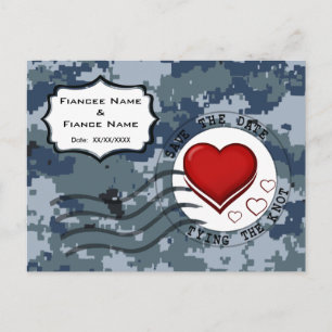 US Navy Save the Date and Hearts Aankondigingskaart