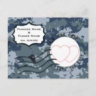 US Navy Save the Date and Hearts Aankondigingskaart