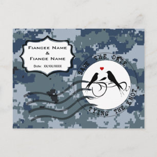 US Navy Save the Date and Tortelduifjes Aankondigingskaart